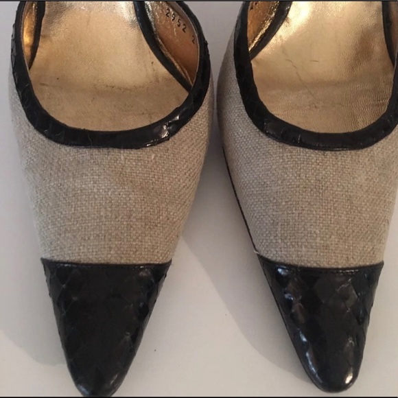 Dolce & Gabbana Snakeskin Slingback Kitten Heels Size 40 - Picture 9 of 11